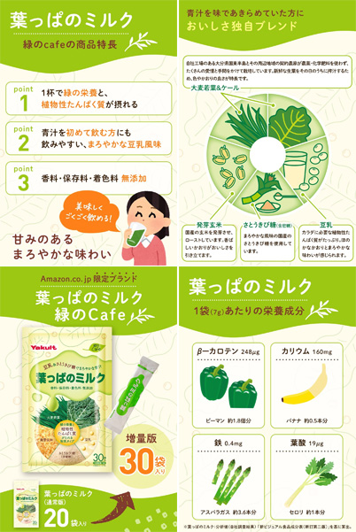 [Amazon限定ブランド] ヤクルトヘルスフーズ 葉っぱのミルク 緑のＣａｆｅ