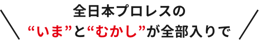 全日本プロレスの“いま”と“むかし”が全部入りで