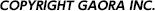 COPYRIGHT GAORA INC.
